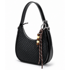 Balvencia Noir Woven Shoulder Bag