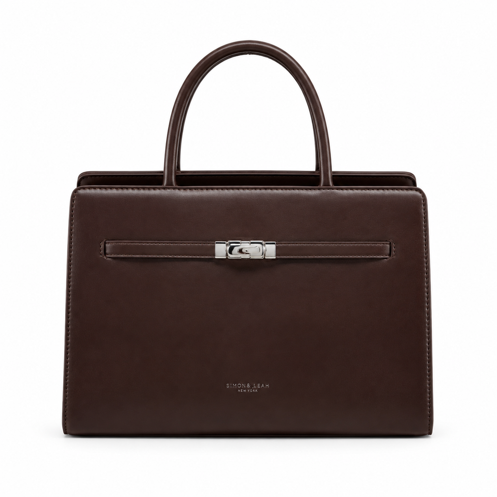 Balvencia Espresso Structured Tote Bag