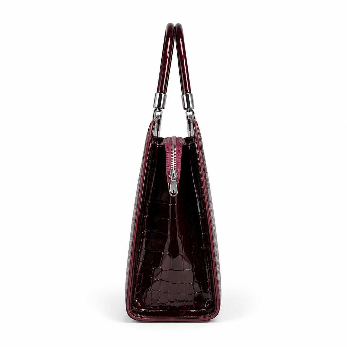 Balvencia Bordeaux Croc Luxe Handbag