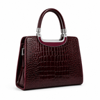 Balvencia Bordeaux Croc Luxe Handbag